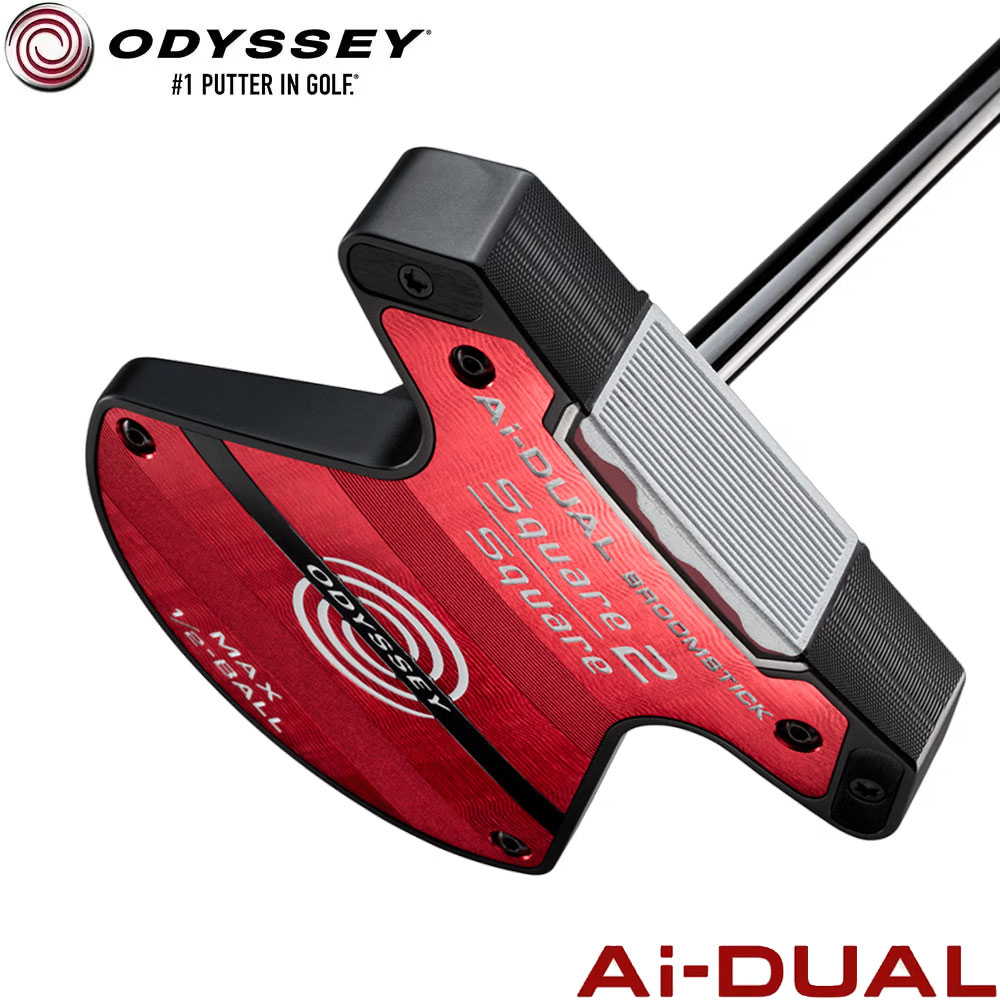 【3/4-11はエントリーで全品P4倍】【数量限定】ODYSSEY Ai-DUAL Square 2 Square 1/2-BALL BROOMSTICK MAXパター オデッセイ エーアイ デュアル スクエア2スクエア ハーフボール BMS マックス