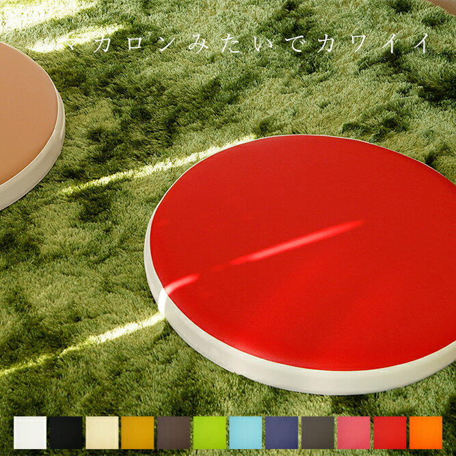 【クーポン対象】クッション「OHEN-LEON」【おしゃれ 大きい 丸 丸型 腰痛対策 座布団 椅子用 レザー クッションカバー 円 チェアパッド イームズ マカロン】【送料無料 ギフト プチギフト プレゼント 北欧 雑貨】【バレンタインデー】