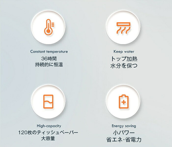 ウェットティッシュ加熱器 8W 省エネ・省電力 40-55℃ 24時間保温可能 静音運転 省...