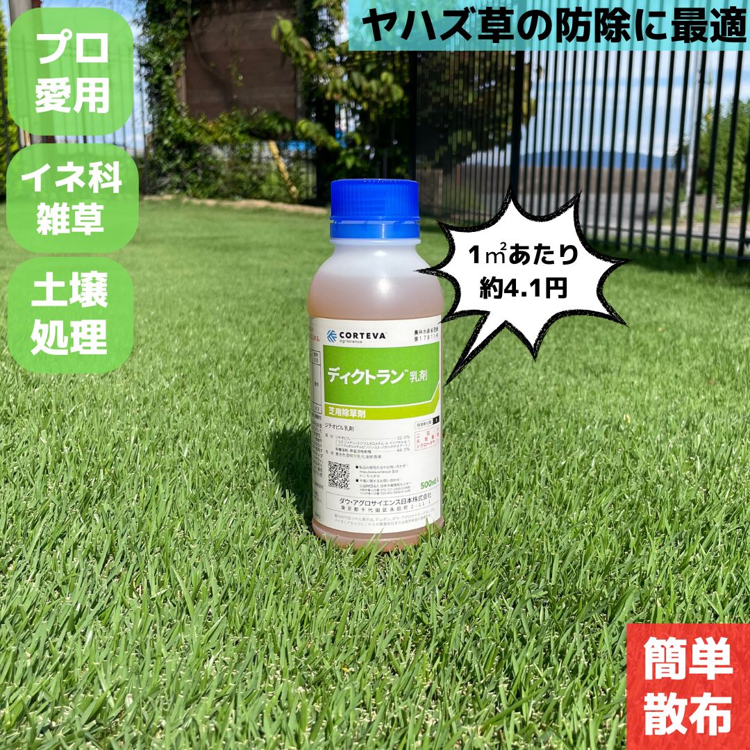 【送料無料】ディクトラン 芝生除草剤 芝生 除草剤 ディクトラン乳剤 500ml 広葉雑草 イネ科雑草 スズメノカタビラ メヒシバ ヤハズソウ ゴルフ場 雑草対策 日本芝 西洋芝 高麗芝 野芝 カタビラ 雑草 土壌処理 安全