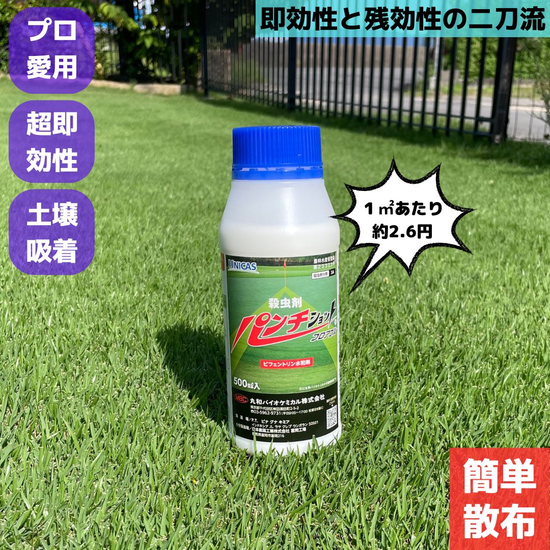 パンチショットフロアブル 500ml 芝生用殺虫剤 ケラ スジキリヨトウ シバツトガ 高麗芝 野芝 ベントグラス 害虫 駆除 普通物 ゴルフ場 芝 芝生 殺虫 殺虫剤 安全