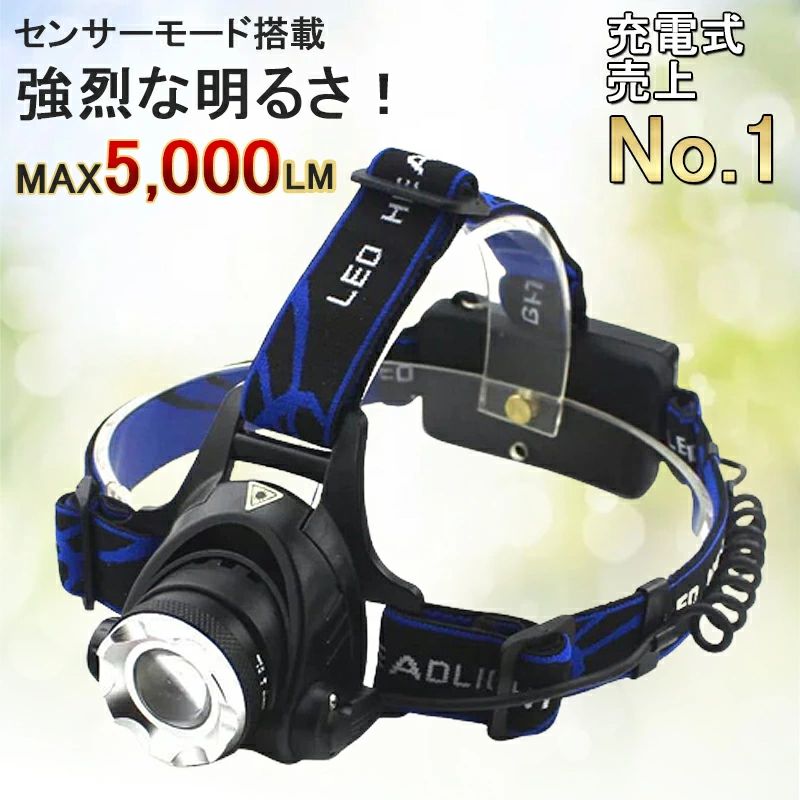 ヘッドライト 充電式 超強力 LED ヘッドランプ 釣り 登山 最強ルーメン アウトドア キャンプ 登山 センサー LEDライト センサー点灯 釣