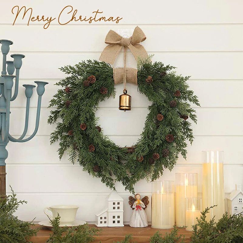 クリスマスリース 玄関 おしゃれ クリスマス リース 50cm*40cm*10cm 大きい クリスマスリース 玄関飾り 装飾 レストラン ホテル 北欧 ナチュラルリース プレゼント x'masリース 送料無料