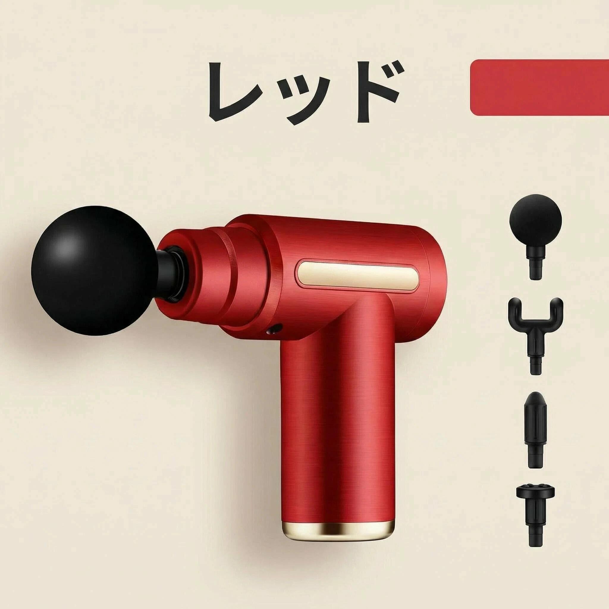 テシヨハウスのUSB 充電式 静音 電動ハンディーガン 強力振動 アタッチメント付き 軽量小型｜アングル2