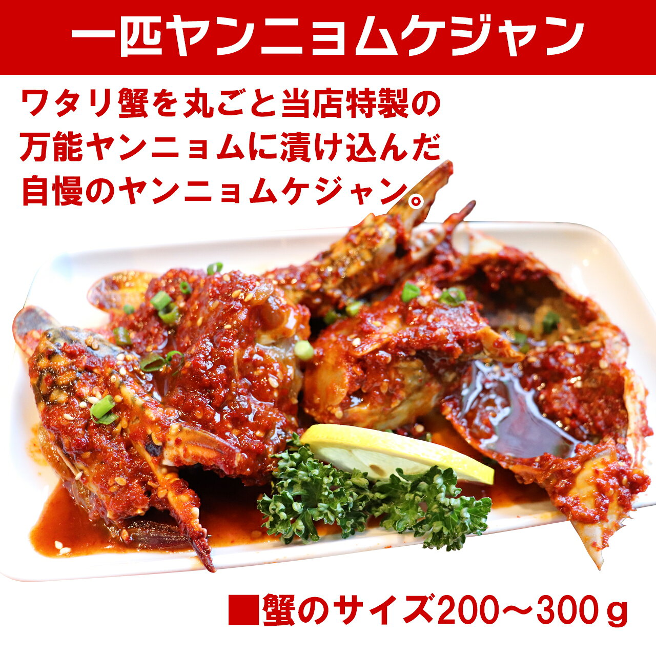 【ヤンニョム特別セット】1匹ヤンニョムケジャン＆ヤンニョムセウの身＆ヤンニョムサーモン＆ヤンニョムホタテ tejonde-10000159 韓国海鮮専門店テジョンデ サンプル画像2