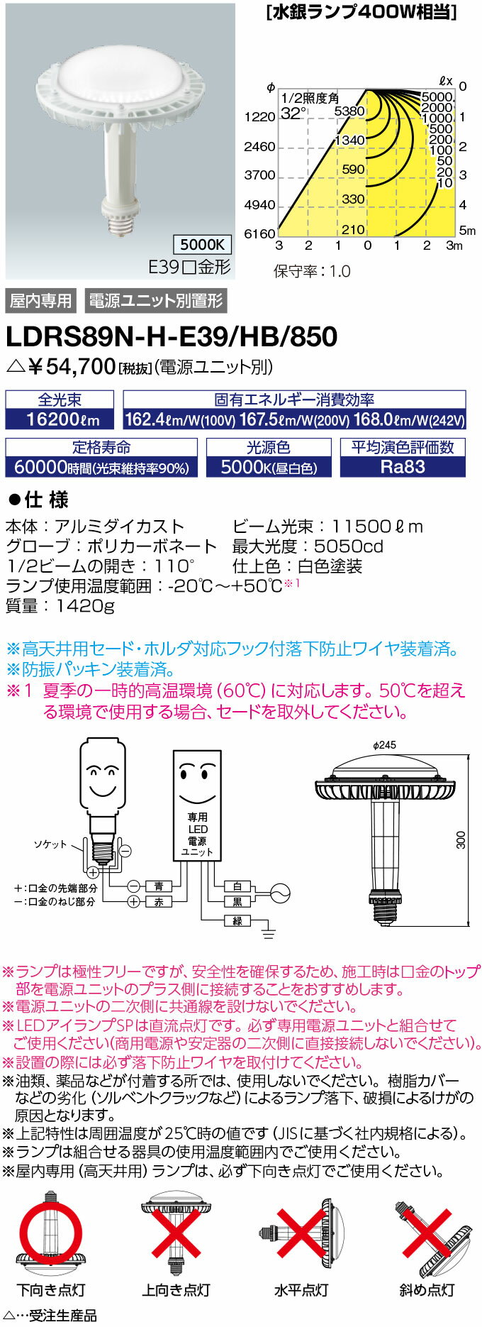  LDRS89N-H-E39/HB/850 LEDioc LEDSP (LDRS89NHE39HB850)