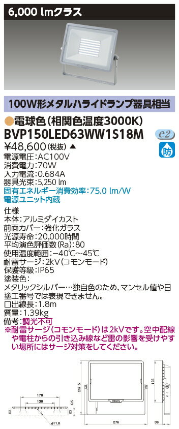 ǥ饤ƥå BVP150LED63WW1S18M LED ŵ忧100V ʼʡ
