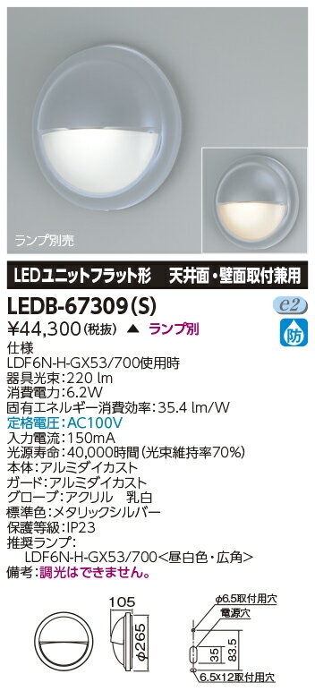 LED LEDB-67309(S) LED屋外ブラケット 壁面取付兼用 『LEDB67309S』 【受注生産品】