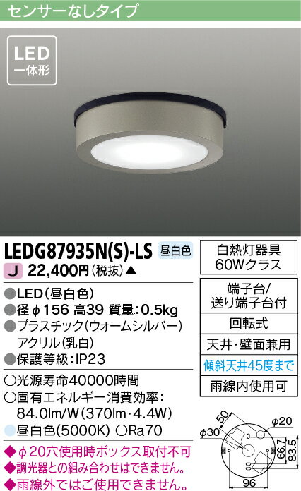 LED LEDG87935N(S)-LS (LEDG87935NSLS) LEDアウトドアシーリング 【受注生産品】