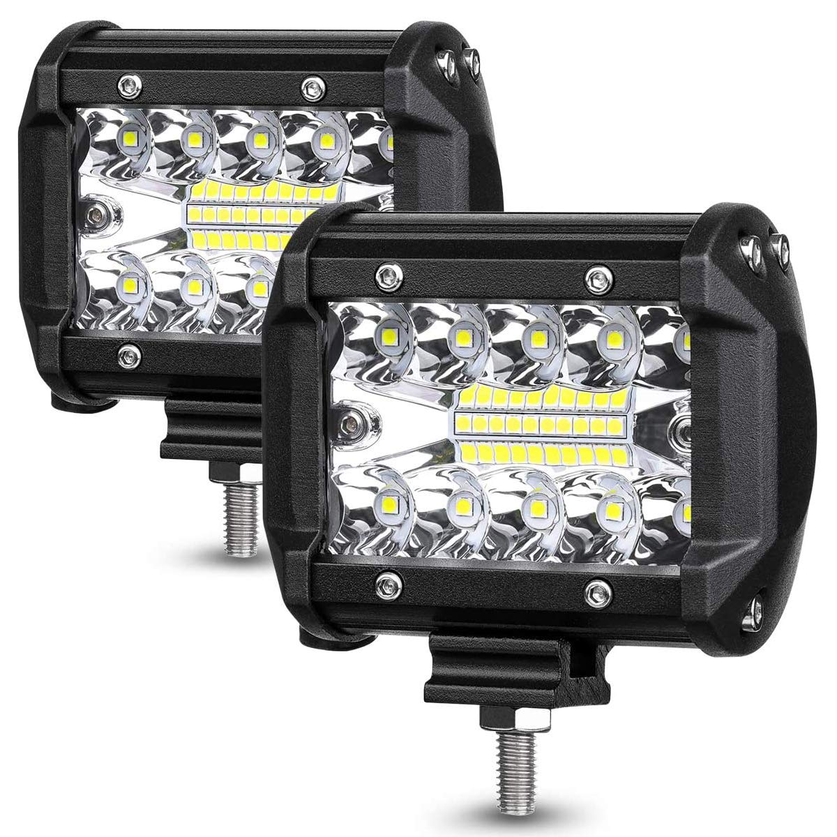 樂天商城 - 60W 作業灯 LED ワークライト 狭角30度 フラッドライト 12V-24V対応 汎用 車外灯 4インチ 角形 6000K ホワイト 夜釣り 夜間作業 トラクター用 LEDワ