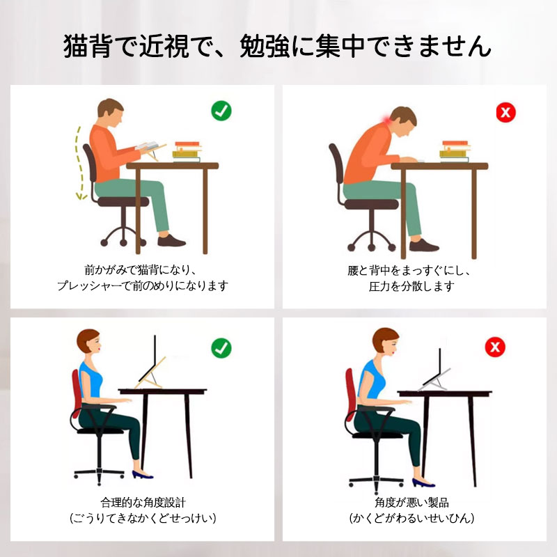 学習台 傾斜 角度調整 卓上 学習ボード 姿勢矯正 猫背 ライティングボード 大人 子供 リビング学習ボード 木製 ノートパソコンスタンド ブックスタンド 書見台 読書台 斜台 傾斜板 学習補助 作業机用品 天板 集中力アップ 折りたたみデスク [2]
