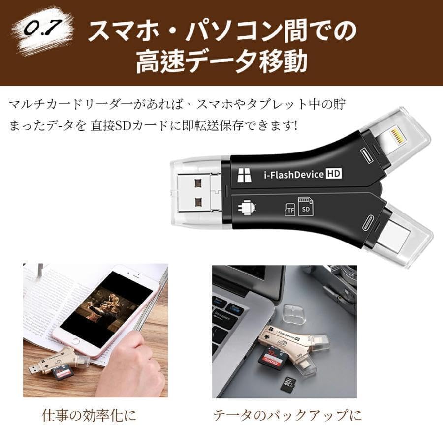 専用アプリ不要 カードリーダー iPhone ...の紹介画像2