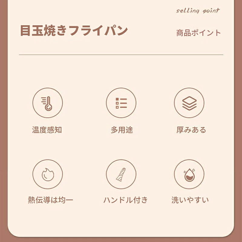 【最大P5倍+100円OFF】目玉焼き フライパン IH対応 4つ穴 円形 焦げ付きにくい フ...
