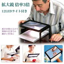 【SS限定P2倍+10%OFF】A4フルページ 読書用ルーペ 拡大鏡 吊り下げ デスクトップ 虫眼鏡 倍率3倍 LEDライト付き ハンズフリー 3Xルーペ 新聞 雑誌 地図 手芸 修理 見やすい 軽い ルーペ