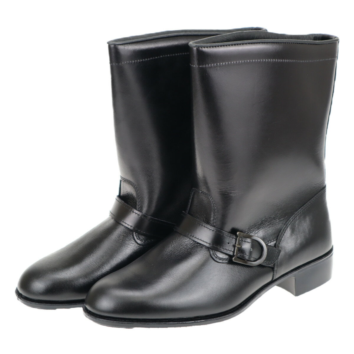 紳士 メンズ DONKEL ドンケル ベルト付き 半長靴 306 ブラック 作業靴