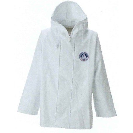 【4L】【上下セット販売】メンズ 紳士 水産用合羽 サロペット パーカー 漁師 マリンメイト上下セット ホワイト
