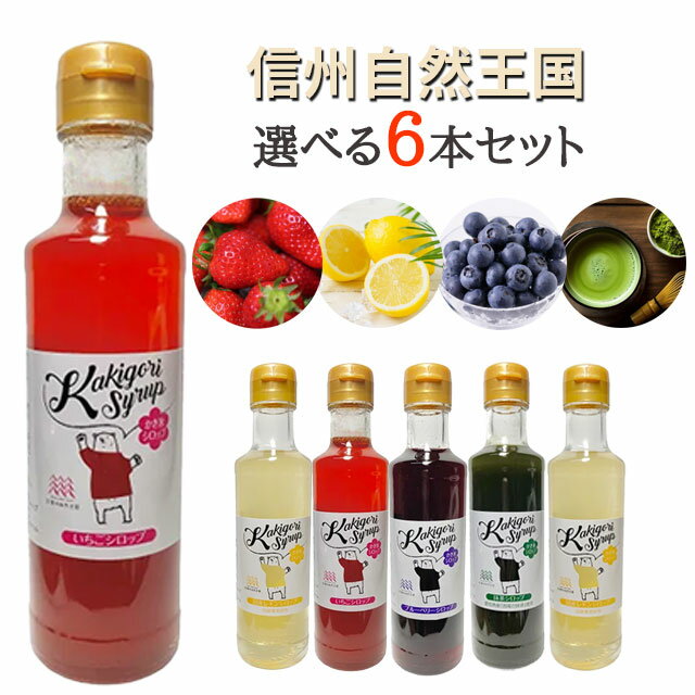 無添加・無着色信州自然王国かき氷シロップ260g×6本セット【送料当店負担】のサムネイル