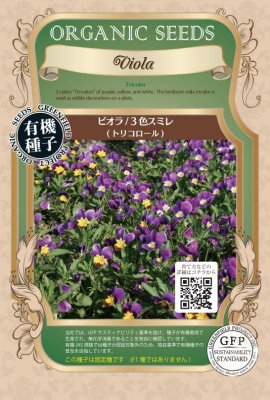 有機種子ビオラ 3色すみれ エディブルフラワーの種約160粒