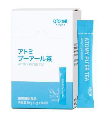 アトミ プーアール茶 30g(1gx30袋) ATOMY PU’ER TEA 健康補助食品プーアール茶抽出物粉末 プーアール茶抽出物含有食品 j00180 #8809221166326 tel-j-10059301 テルショップ・ジャパン楽天市場店 パッケージ画像