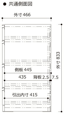 【関東開梱設置無料】綾野製作所 ユニット式食器棚 CRUST クラスト / 下キャビネット 四段引出し 奥深 / CX-70DH【代引き不可】 [2]