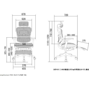 エルゴヒューマン プロ オットマン内蔵型 EHP-LPL グレー/KM10 先振込み送料無料 エラストメリック・メッシュ Ergohuman PRO ottoman