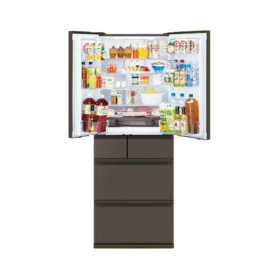 【東京ゼロエミ対応(要問合せ)】三菱電機 MR-WZ61M-H グランドアンバーグレー 608L 冷蔵庫 6ドアセンター開き WZシリーズ MITSUBISHI ELECTRIC ガラスドア 日本製