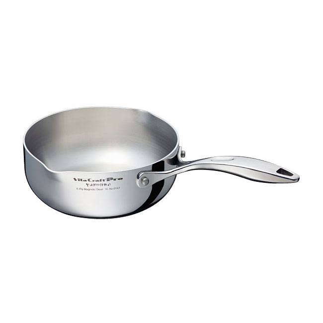 ビタクラフト プロ ユキヒラ鍋 18cm(1.6L) No.0141 Vita Craft Pro 全面5層構造 無油調理 省エネ 小回り 注ぎ口2箇所