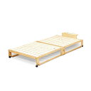 中居木工 折りたたみひのきスノコベッド ロータイプ ワイドシングル 棚付き ナチュラル(NK-2747) / ブラウン(NK-2749) 和風 日本製 サイズWS【送料無料(北海道・沖縄・離島除く)】【代引不可】