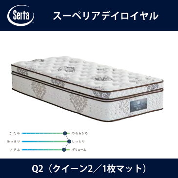 サータ Serta マットレス スーペリアデイロイヤル Q2（クイーン2）サイズ Superior day 7.7インチ円筒型 5ゾーン超高集積並行配列 Gel Memory Foam 高触感ウレタン 立体ピロ−ソフト1トップ ドリームベッド【送料無料】【代引不可】