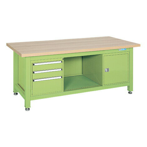 【個人宅配送不可】サカエ SAKAE / 超重量作業台Wタイプ（キャビネットW−0N、W−3N付）　WM−893F0B【代..