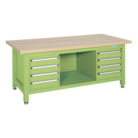 【個人宅配送不可】サカエ SAKAE / 超重量作業台Wタイプ（キャビネットW−4N×2個付）　WM−84F4B【代金引換・配送時間指定不可】【サカエの大型商品は車上渡しです】