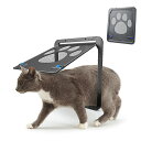 ペットドア 引き戸 猫 犬 網戸用 DIY 後付け 鍵付き 足跡柄 取り付け 可愛い サッシ 自作 キャット 小型犬 ネコ ペット出入口 磁石 プラスチック 開...