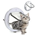 ペットドア 後付け DIY 鍵付き 猫 犬 自作 取り付け サッシ キャット 小型犬 ネコ ペット出入口 便利 自由に出入り 透明 磁石 プラスチック 開閉ロッ...