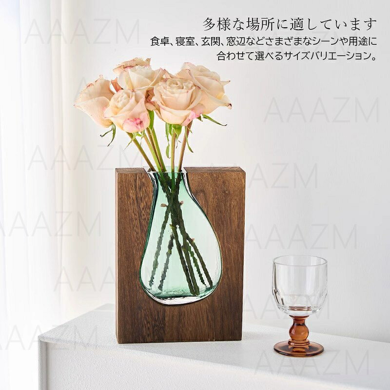 花瓶 おしゃれ ガラス 木 大きい 北欧 インテリア ナチュラル フラワーベース クリア 24cm 29.5cm 32cm ドライフラワー 生花 花びん シンプル 安定 モダン エレガント 花束 枝物 ギフト フラワーアレンジメント プレゼント 寝室 玄関 窓辺 書斎 食卓 一輪挿し 花器 [3]