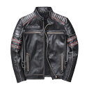 革ジャン 本革 メンズ レザージャケット 牛革 ライダース バイク 本革ジャケット ワッペン ブルゾン 男性 20代 30代 40代 50代 60代 天然皮革 ブラック 黒 ジャケット M L XL 2XL 3XL 4XL 大きいサイズ 春秋 冬服 防寒 防風 メンズ コート 高級感 MA-1 ミリタリージャケット