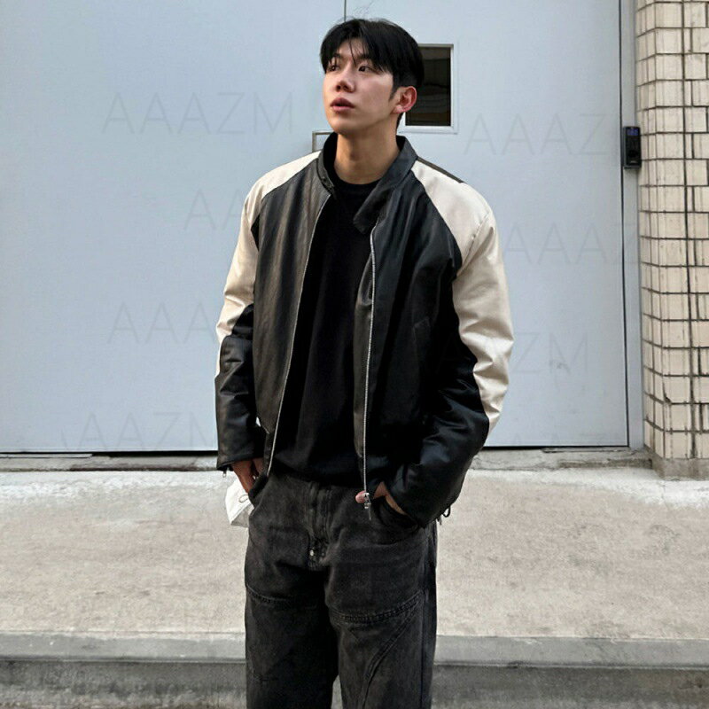革ジャン おしゃれ メンズ レザージャケット ライダース バイク 長袖 立ち襟 合成革ジャケット ブラック PU コート 男性 20代 30代 40代 50代 ブルゾン 春服 秋服 通勤 アウター ジャケット M L XL 大きいサイズ 防風 メンズコート 冬服 MA-1 ミリタリージャケット 送料無料