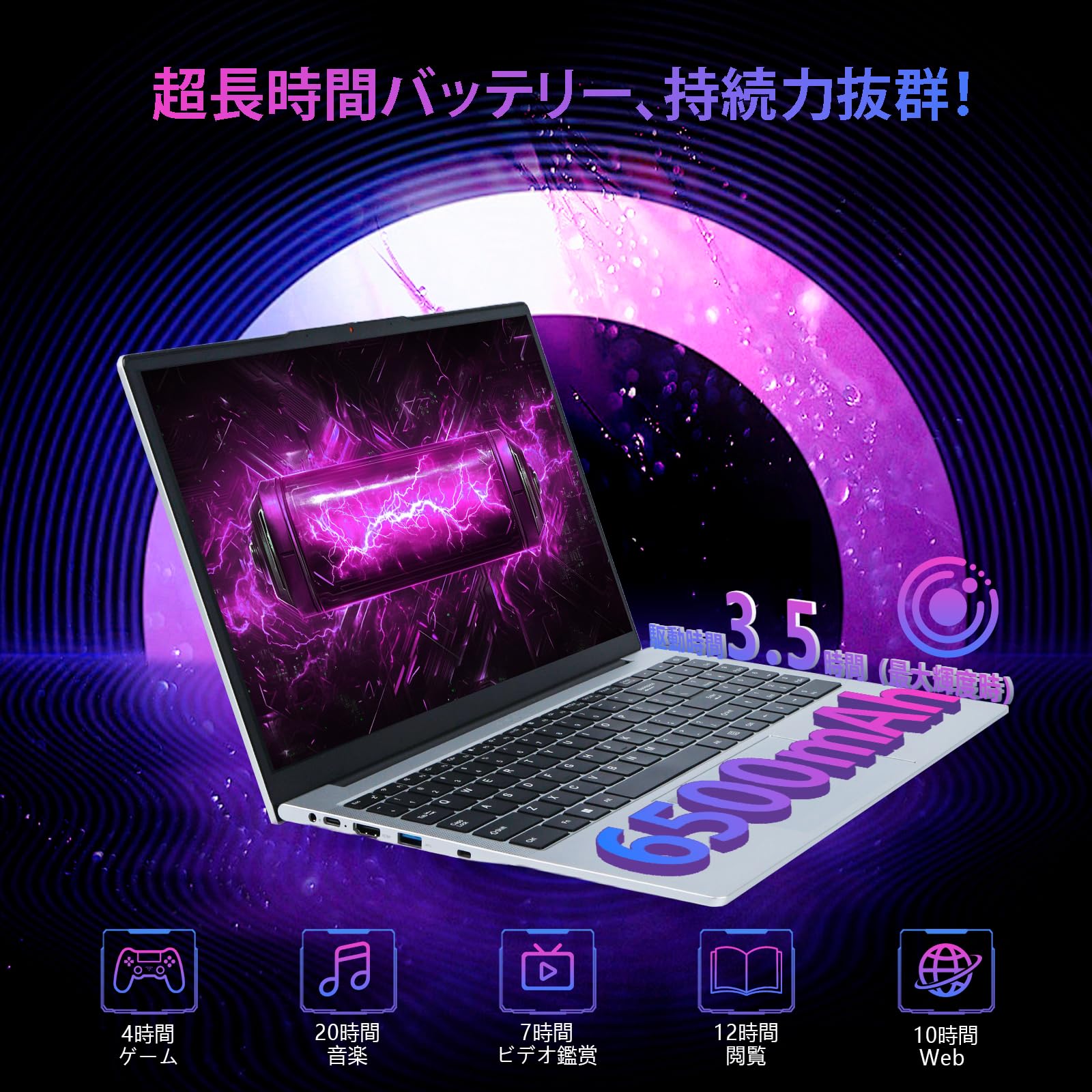 【Core i9 第11世代・32GBメモリ】YHBIN ノートパソコン 15.6インチ IPS液晶/NVMe PCIe4.0 SSD 960GB / Windows11 Pro/Office 2024搭載 / 指紋認証/Wi-Fi6 / 有線LAN/動画編集・ゲーム・ビジネス対応・リモートワーク用PC(32GB+960GB, Core i9-11900H) teletwo-10000060 テレニハウス サンプル画像3