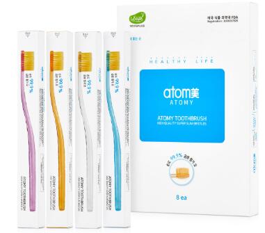 アトミ 歯ブラシ 8本セット 金粉入りブラシ 韓国コスメ ナチュラルコスメ ATOMY Atom美 J00510 #8809014275389
