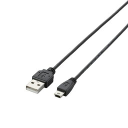 【5個セット】エレコム USB2.0ケーブル/A-miniBタイプ/極細/1m/ブラック U2C-MXN10BKX5