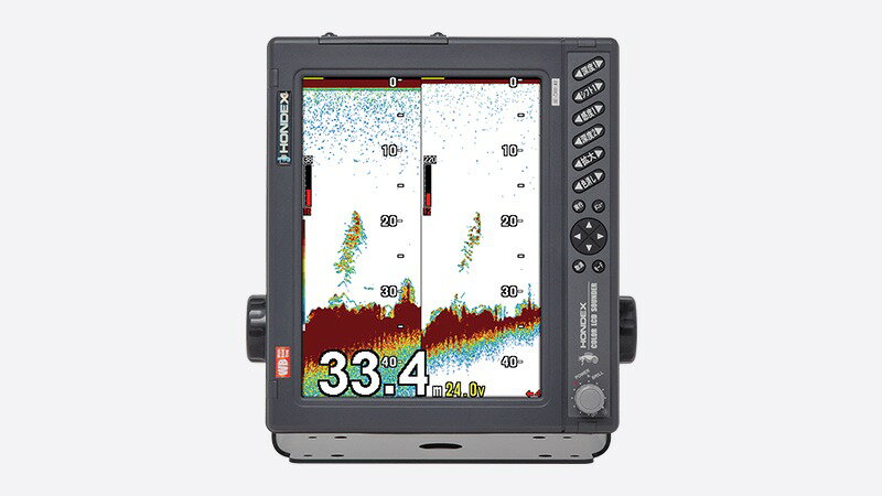 送料等 ※沖縄、離島への送料につきましては別途お見積りとなります。 ※代金引換はご利用いただけません。 主な特徴 主な仕様 商品名10.4型液晶ワイドバンド魚探 型番HE-7300-WB サイズ横置：W268×D152×H255縦置：W268×D152×H284 液晶10.4型カラー 電源電圧DC11〜30V 消費電力/電流約24W 約2A/12V 質量約4.4kg チャープ:出力/周波数L:2kW/38-70kHz,H:1kW/130-220kHz 水深表示範囲(測深能力を意味しておりません)0-1500m その他の機能自動深度・自動感度、魚探拡大 標準装備品本体&架台、電源コード(DC07,2P-2m)、振動子(TD360)、ハードカバー(CV02) 210403-21 1120HONDEX(ホンデックス)のほとんどの商品を取り扱っております。未掲載品についてはお問い合わせください。 TEL：03-3341-1686 e-mail：rakuten@telshop.co.jp ※振動子の取り付けにはインナーハルIH16(別売)をご使用ください
