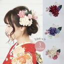 髪飾り ヘアアクセサリー Uピン 7点セット Watmosphere ワトモスフィア 22W217 赤 紫 白 花 ワイヤーアート カスミソウ 成人式 卒業式 前撮り 振袖 袴 浴衣(4)