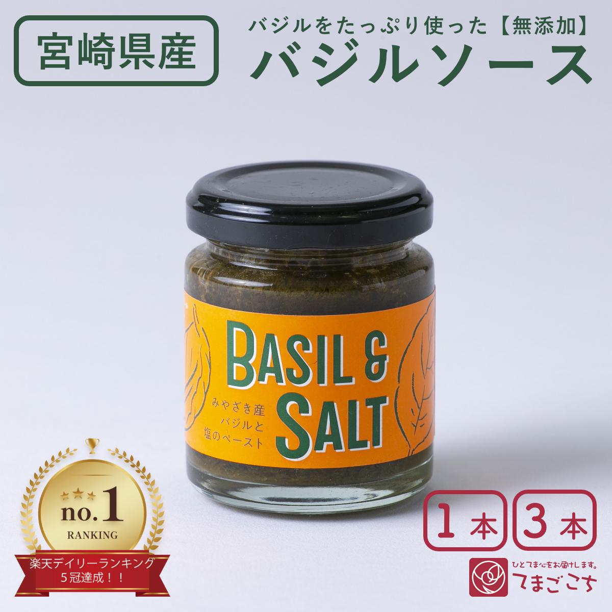 BASIL＆SALT(80g×1・3本)宮崎県 九州 国産 無添加 バジル＆ソルト ソース ペースト バジリコ 調味料万能 ジェノベーゼ パスタ イタリアン オリーブオイル 塩 ドレッシング サラダ ムニエル チキンソテー おつまみ 炒め物 贈 プレゼント ギフト 入学 卒業祝い ホワイトデー