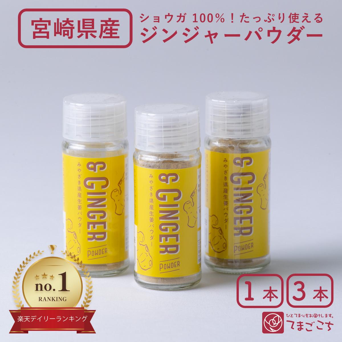 生姜パウダー 9g 1・3本 宮崎県産 九州 国産 ジンジャーパウダー ショウガ粉 しょうが湯 生姜湯 生姜粉末 温活 温め 冷え性対策 無添加 無着色 風邪対策 免疫 健康 有機 小瓶スパイス 生姜紅茶…