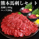 熊本 馬刺し 赤身 ユッケ セット 500g 敬老の日 ギフト 国内肥育 馬肉 ブロック 細切り おつまみ 冷凍