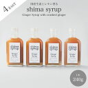 【クラフトジンジャーシロップ（ shima syrup Ginger 240g）×4本】高知県産生姜＆淡路島レモン 無添加 ノンカフェイン コーディアルシロップ カクテル モクテル ソーダ ギフト プレゼント ベビーシャワー アウトドア おうちカフェ ご褒美 辛口ジンジャーエール ホットも