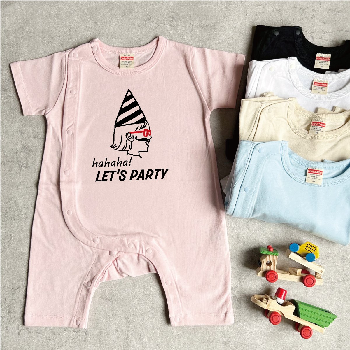 名入れ ロンパース パーティー 80cm 送料無料 出産祝い 誕生日 プレゼント オリジナル ギフト 男の子 女の子