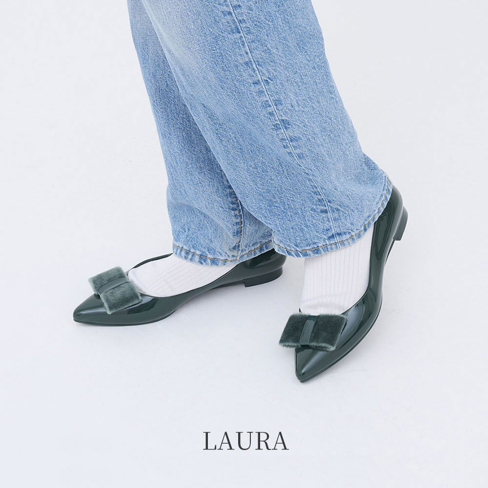 【公式】 TEMPERATE テンパレイト レインシューズ レディース LAURA ラウラ パンプス PVC ポインテッド 晴雨兼用 リボン カップインソール シンプル 定番 デイリー オフィス 人気 ▲50 2