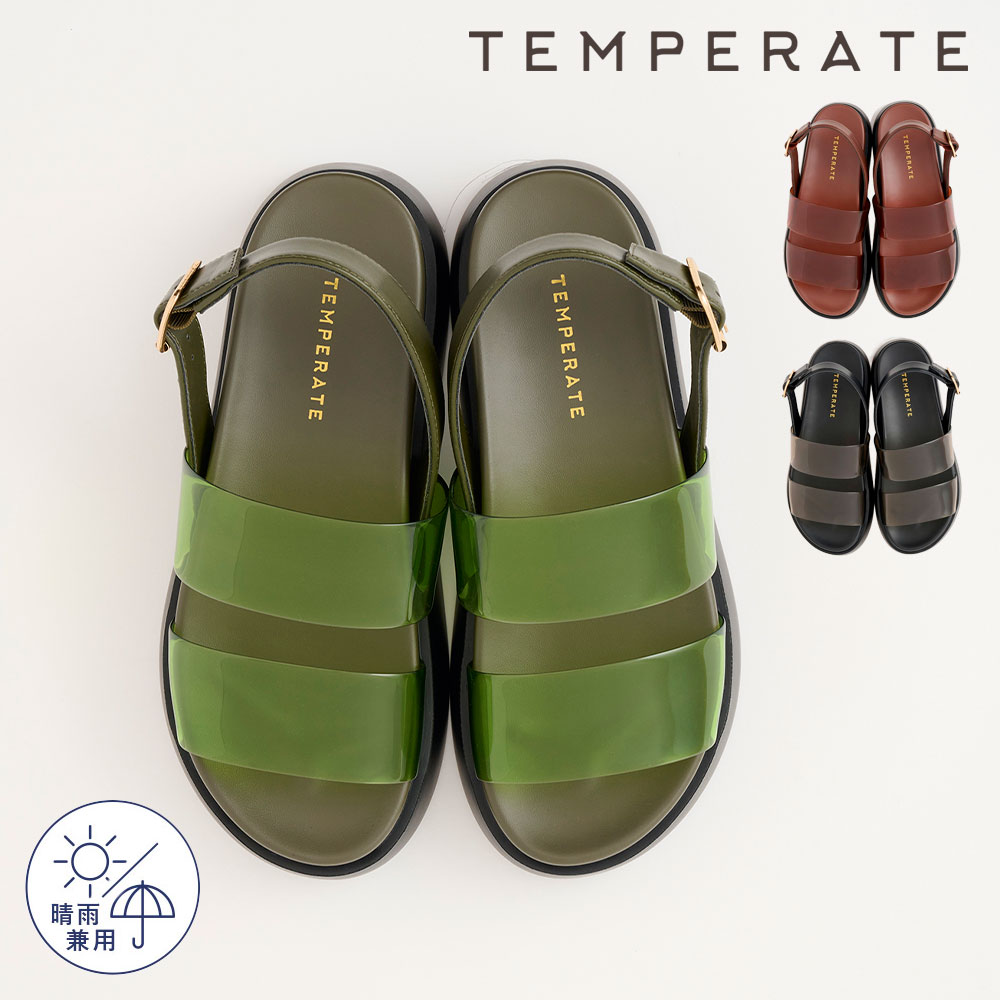 【公式】【NEW】 TEMPERATE テンパレイト サンダル レディース ENZO エンツォ 厚底 PVC ストラップ クリアカラー 人気
