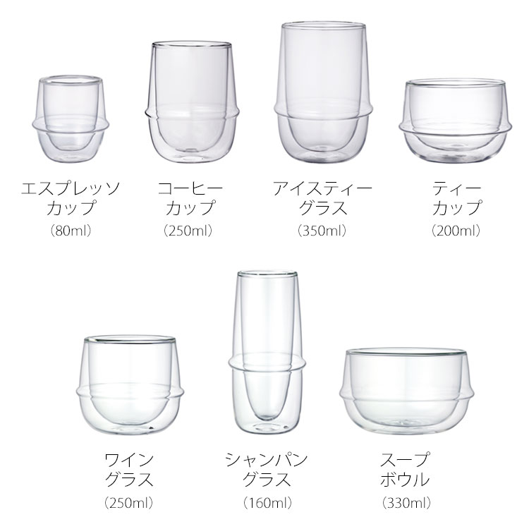 KRONOS ダブルウォール シャンパングラス 160ml [23109] KINTO キントー kinto KRONOS シャンパン ワイン お酒 パーティー おもてなし カクテル グラス カップ 保冷 保温 耐熱グラス 耐熱ガラス 耐熱 2重 2層 2層グラス 二重構造 ダブルグラス ギフト プレゼント tempoo