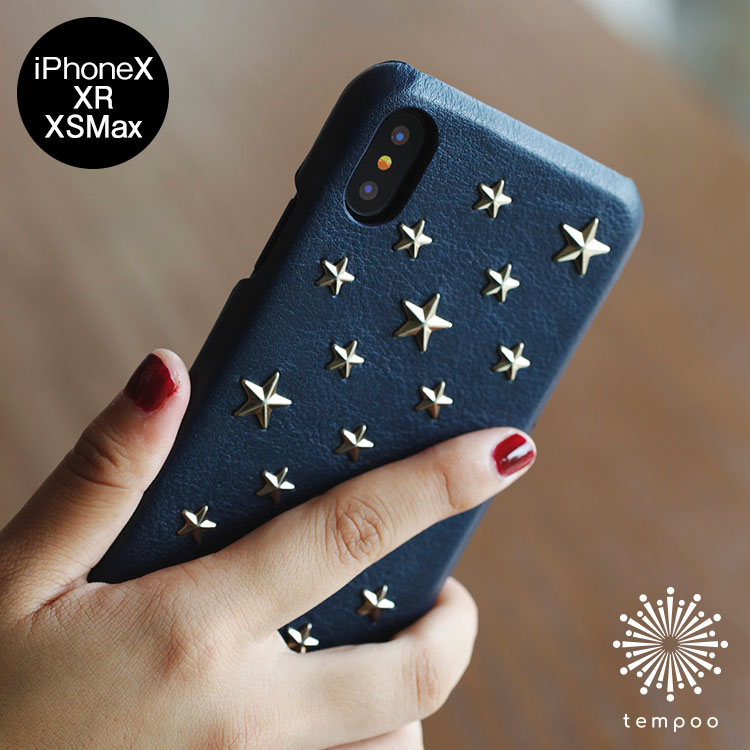 送料無料 メール便 iPhone X XR XSMax シングルケース MCI-805 スタースタッズ mononoff Star Studs 805 Case スマホケース アイフォンX アイフォンテン ケース シングル PUレザー カバー カード ポケット case メンズ おしゃれ レディース tempoo